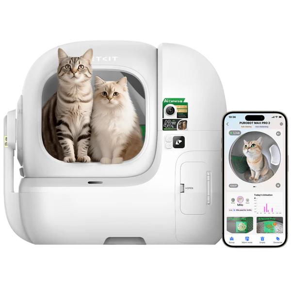 PETKIT PUROBOT MAX PRO 2 Self Cleaning Cat Litter Tray with AI Camera