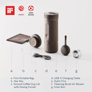 OutIn Fino Portable Electric Coffee Grinder with 28 Precise Grind Settings