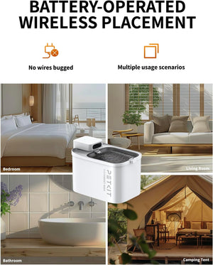 PETKIT Cat Water Fountain Battery Operated, EVERSWEET MAX