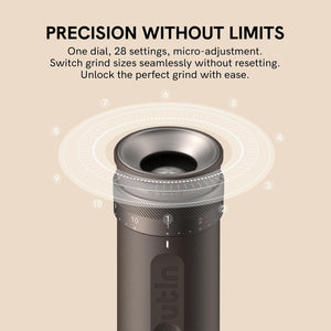 OutIn Fino Portable Electric Coffee Grinder with 28 Precise Grind Settings