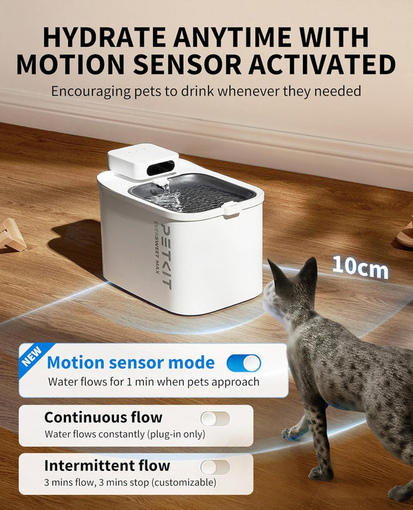 PETKIT Cat Water Fountain Battery Operated, EVERSWEET MAX